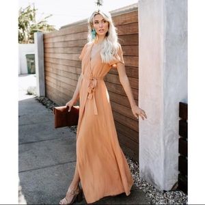 Vici Maxi Wrap Dress in Spice